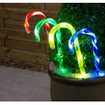 Solar Power Small Candy Cane - Set of 4 (Multi Colour)